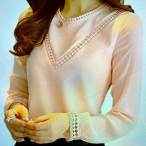 Long sleeve trim blouse